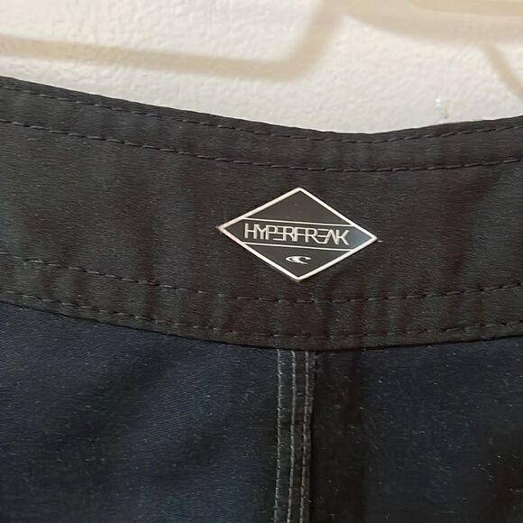 O' NEILL hyperfreak swim boardshorts lace up stretch gray black stripe - Picture 8 of 12